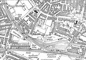 Ordnance Survey map showing Coventry Goods Yard & Albany Road which was revised in 1938 but published circa 1944