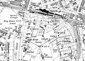 Ordnance Survey map showing Coventry Station & Shed which was revised in 1923 but published circa 1926