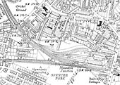 Ordnance Survey map showing Coventry Goods Yard & Albany Road which was revised in 1912 and published circa 1919