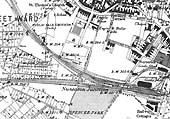 Ordnance Survey map showing Coventry Goods Yard & Albany Road as first surveyed in 1887 and published in 1888