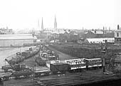Coventry Goods yard looking towards the entrance off Warwick Road with the MR shed on the left circa 1890