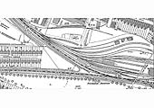 A 1937 25 inches to the mile OS map of the junction with the Nuneaton branch line and entrance to the goods yard
