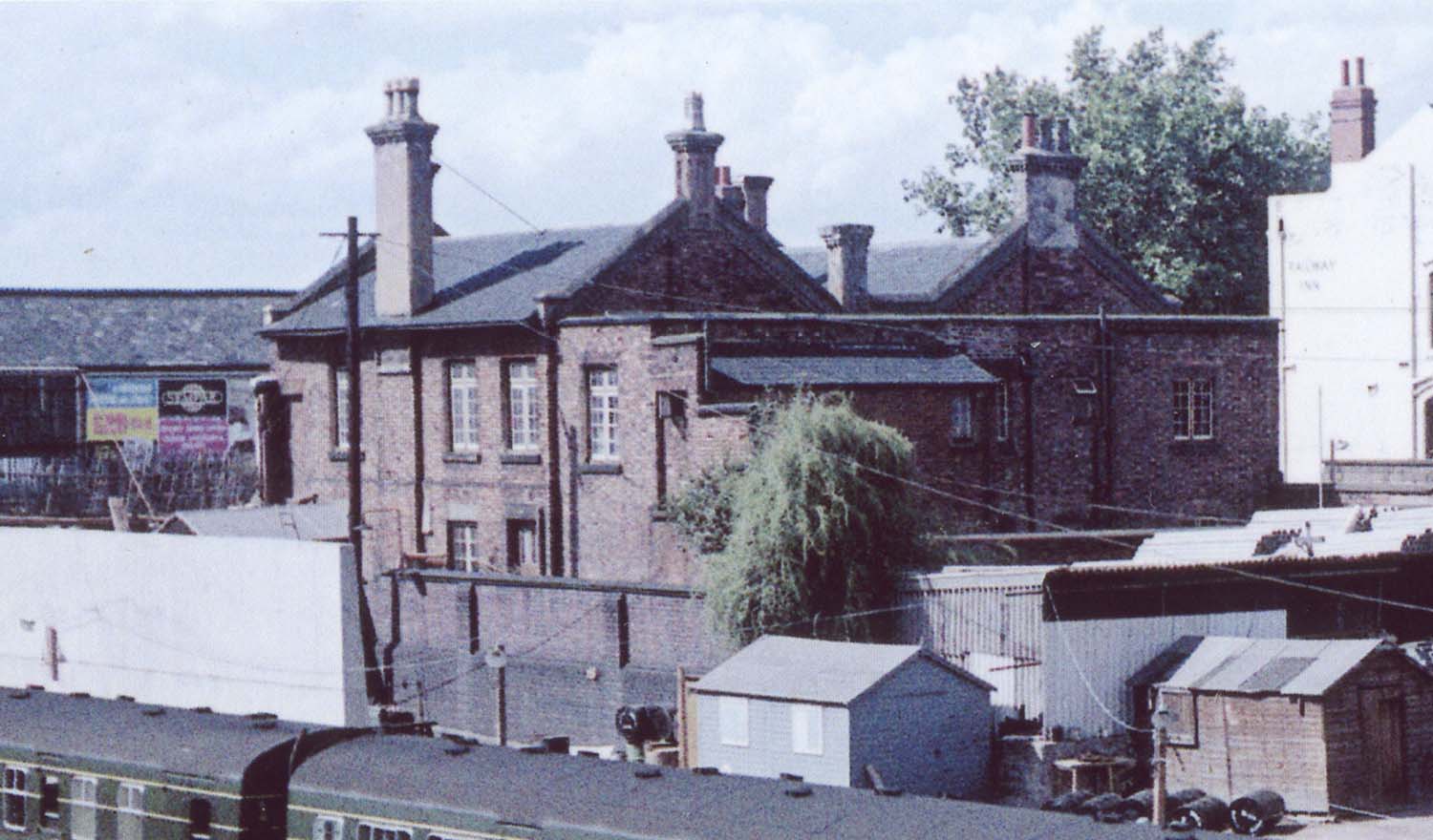 Close up showing the rear of the original 1838 station building which remained in use as accommodation for station staff until 1959