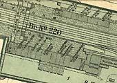 Close up of the 1910 2-Chain to the Mile L&NWR Plan showing the names of the rooms on the up and down platforms