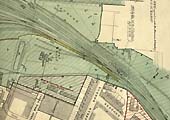 Close up of the 1910 2-Chain to the Mile L&NWR Plan showing the layout of the junction of the Nuneaton branch including No 4 Signal Cabin