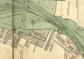 Close up of the 1910 2-Chain to the Mile L&NWR Plan showing the sidings leading to Coventry Cattle Market and the Coal Wharf