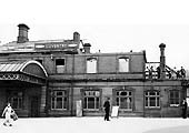 The ground floor restaurant and the first floor administration offices are being demolished as part of the station re-building scheme, on 17th September  1959