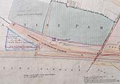 An updated version of the 1841 map of the L&BR showing the junction with the Nuneaton branch and the entrance to Coventry station's goods yard