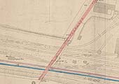 Close up of the 1891 L&NWR Plan shows the footbridge crossed the L&BR lines and the sidings via two bridges