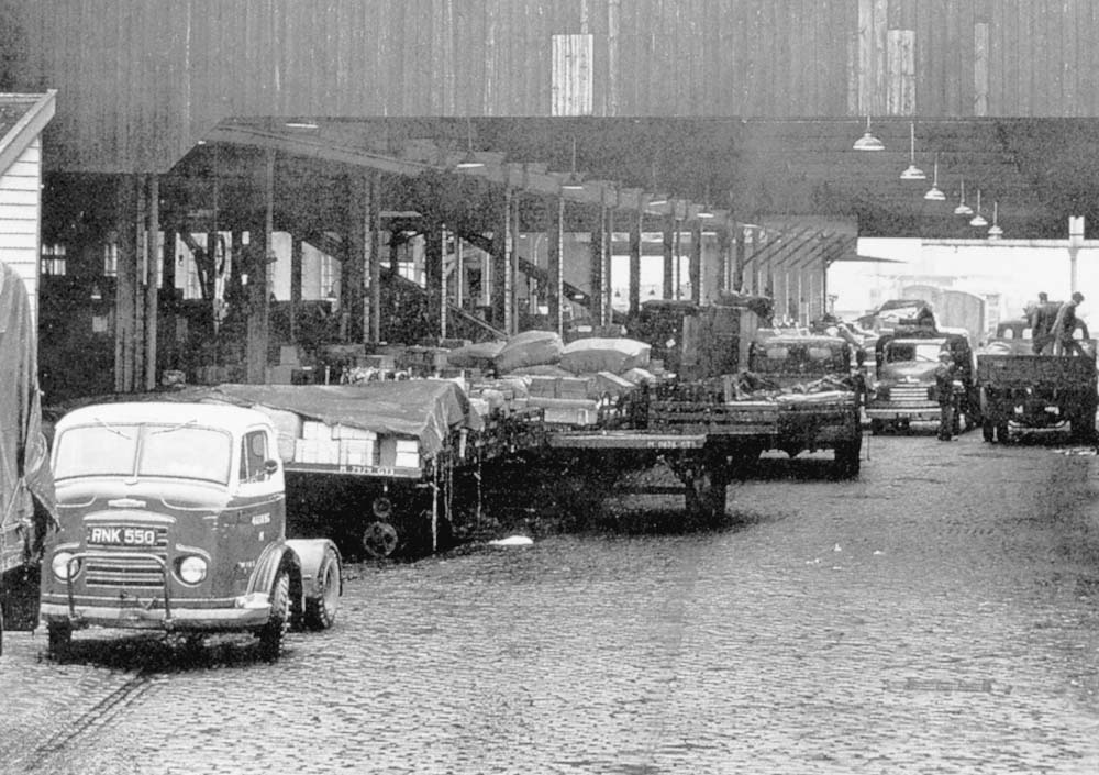 Close up showing the transhipment area on the ground floor of Coventry No 1 goods shed and the wide variety of goods traffic carried