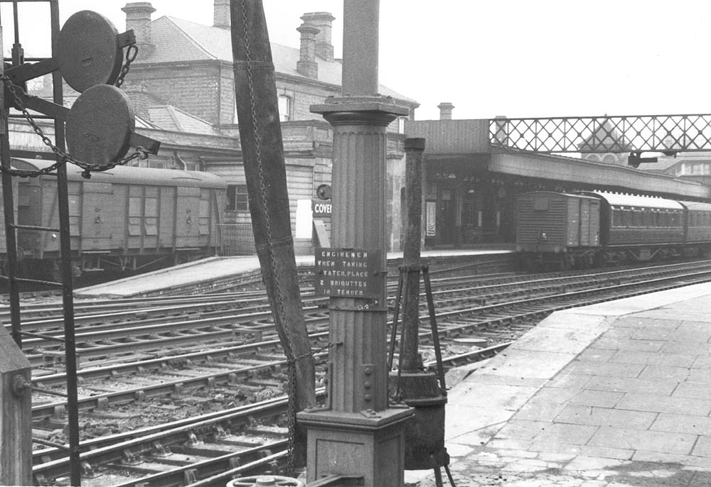 Another view of the London and Birmingham Bury water column and fire devil located at the Birmingham end of the down platform