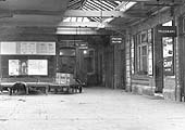 View of the Birmingham end of the up platform's concourse taken after British Railways corporate signage has been erected