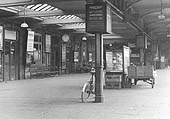 Another view of Coventry station's concourse on the up platform with the Refreshment Room to the right of the exit
