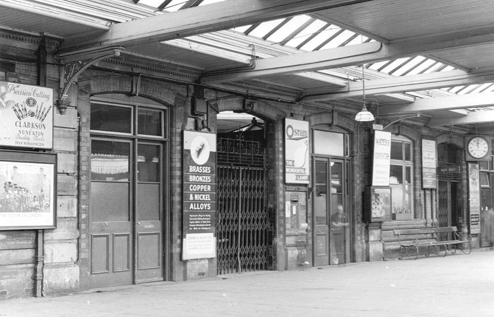 View showing the two main entrances to the station's up platform and with the booking office door in between