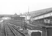 View looking towards Rugby from the parcel bay siding with Coventry No 2 Signal box immediately to the right