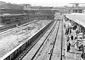 Looking north towards Birmingham with the new four platform layout now well advanced by 1961