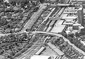 Aerial view of Coventry station looking towards Birmingham with the branch to Leamington on the left