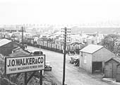 Close up of Walker's timber yard situated behind the two sidings and also occupied the goods shed in the distance