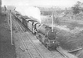 Ex-LMS 4-6-0 No 44771 passes Humber Road junction on 9th November 1963 with an up Type 8 freight train