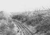 Looking north from Beresford footbridge along the disused line towards Three Spires Junction and Nuneaton