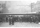 Another view of one of the 15 inch gun barrels being moved on the Foleshill Railway crossing Stoney Stanton Rd