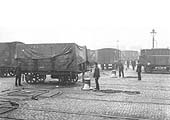 View of a wagon being shunted by capstan power on one of Curzon Street's cross lines and turntables