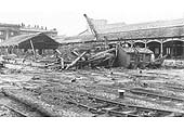 View taken on 10th January 1966 of the original L & B trainshed to the arrival platform being demolished