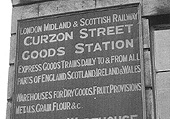 Notice board erected on the former hotel extension on the corner of Canal Street and Curzon Street in the 1950s