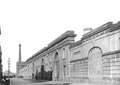 View looking along Curzon Street towards Lawley Street with Franklin's ornate screen wall on the right