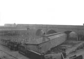 Close up of the holding pens at Birmingham Corporation's Banbury Street cattle market as seen in 1912