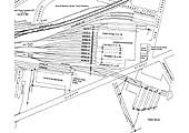 Part of an 1888 diagrammatic plan of Curzon Street Goods Station showing the sidings and warehouses