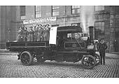 A close up of the three ton Foden steam lorry bearing the fleet No 8A and the registration number M9699