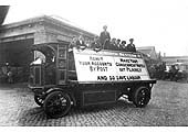An Edison battery powered electric three-ton goods lorry, Fleet No 65BE registration number 6828 in September 1918