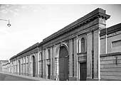 The central part of the Grand Junction Railway station screen wall, showing the series of linked neo-Roman triumphal arches.