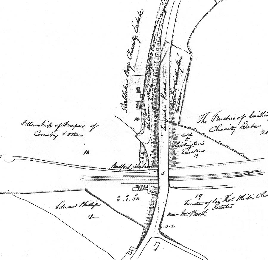 Radford road the sketch of the route map between coventry and nuneaton
