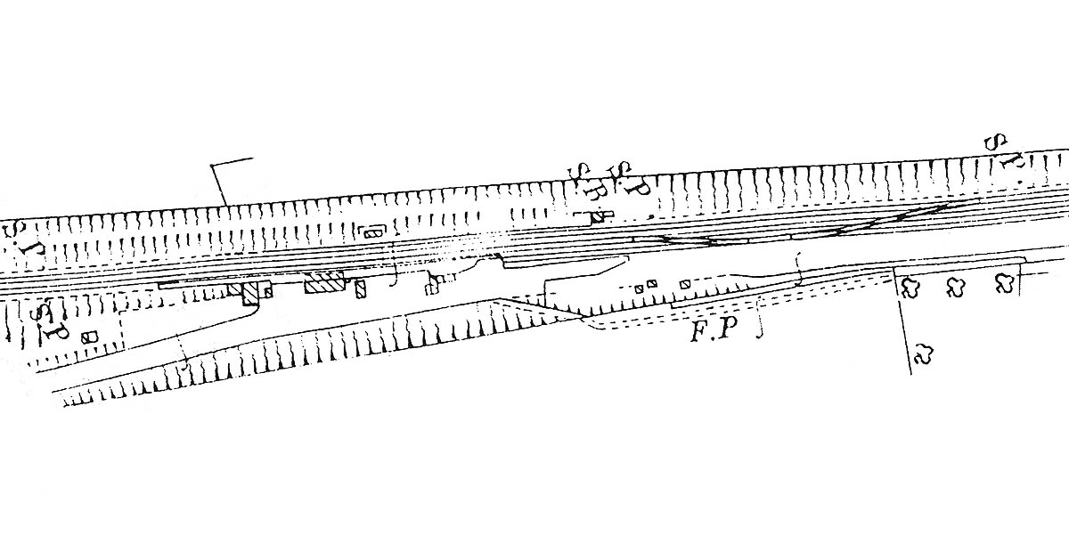 Ordnance Survey map showing the layout of Dunchurch station including its single road goods yard