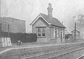 Close up showing Foleshill station's passenger facilities housing a general waiting room and a ladies waiting room on the down platform