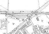 An 1912 Ordnance Survey map showing Foleshill Station and its goods yard in a mainly rural area of Coventry