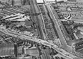 The tenth of several 1931 aerial photographs of the building of Lockhurst Lane bridge over Foleshill Road station