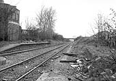 This view, taken on the 25th April 1987, shows the demolished Foleshill Road station looking towards Nuneaton