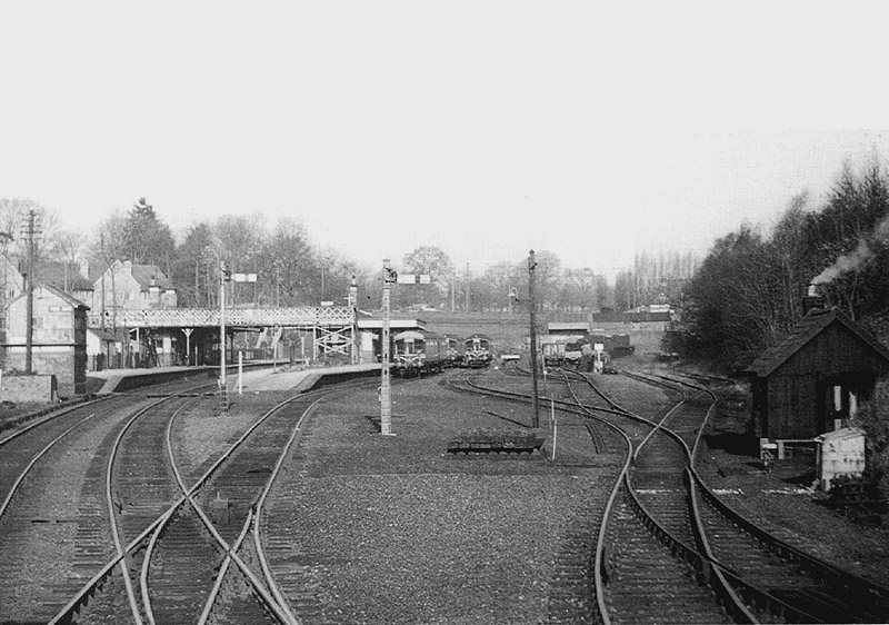 Approaching Four Oaks station from Sutton Coldfield by train showing the configuration of the station
