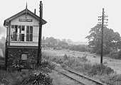 View of Gibbet Hill's signal cabin looking in the direction of Wainbody Wood and Coventry in August 1972