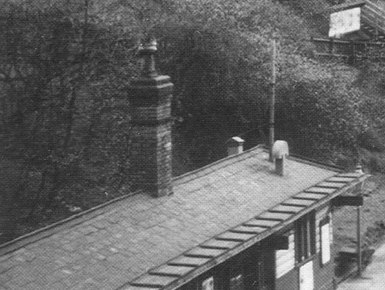 Close up showing details of the roof of the timber structure standing on the Birmingham platform