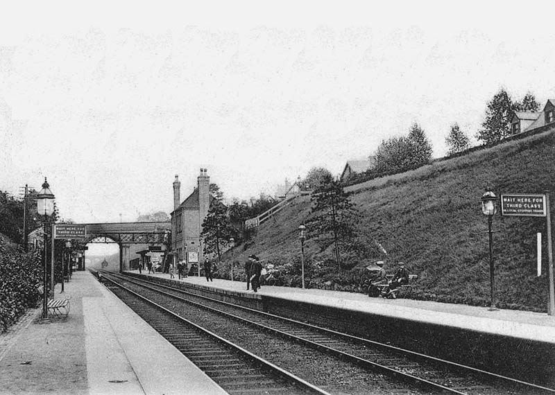 Looking towards Birmingham from the Lichfield end of Gravelly Hill station's down platform circa 1900