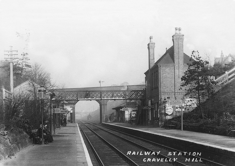 Looking towards Sutton Coldfield with Hunters Hill road bridge in the distance and on the right the two storey booking office