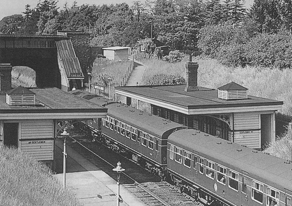 Close up showing the path which led from the road on the up side of the railway down to the platform