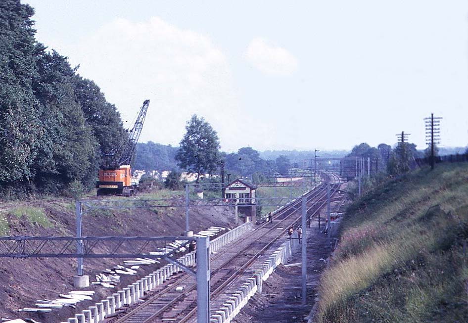 Close up showing the position of Hampton in Arden Signal Cabin in relation to the length of the extended platforms