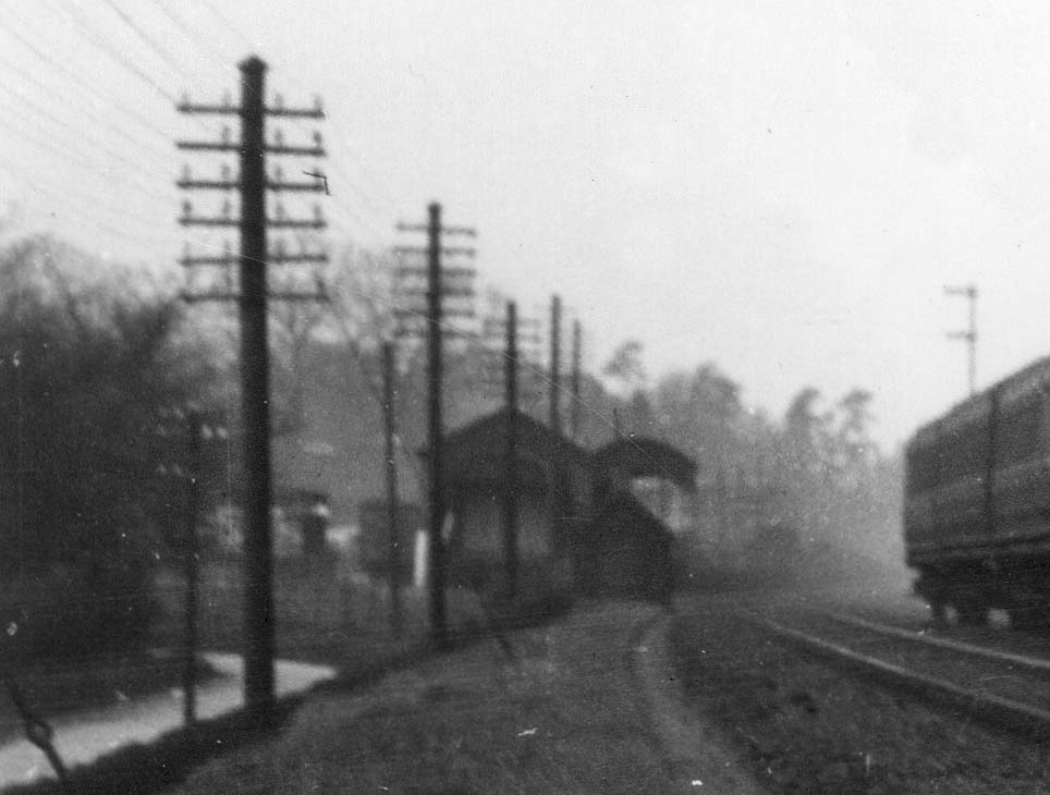 Close up showing the goods yard structures and lineside Permanent Way hut sited to the south of the goods yard