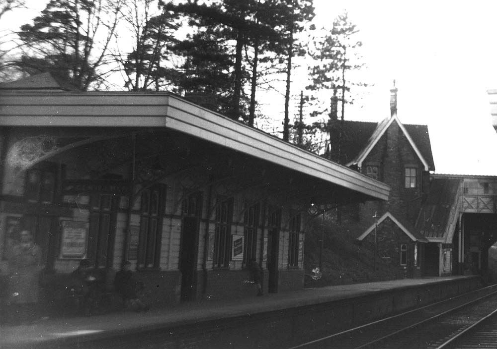 Close up showing the down platform building which comprised, left to right, gentlemens, waiting room and ladies waiting room and toilet