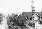 LMS 3MT 2-6-2T No 143 is seen running bunker first at the head of a Nuneaton to Coventry local passenger service circa 1947